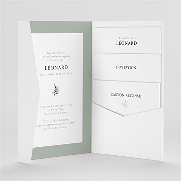 Faire-part de baptême l'eucalyptus pocketfold - Intérieur du faire-part