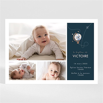 Faire-part de baptême mon passeport bapteme magnet - Mise en situation
