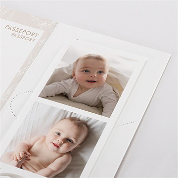 Faire-part de baptême passeport bapteme photomaton - Détail du faire-part