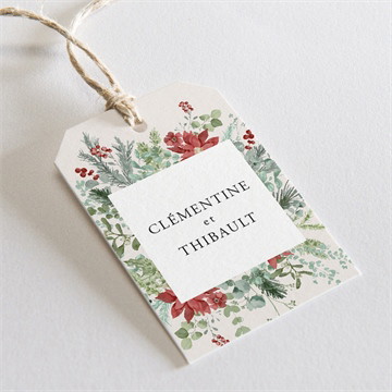 Etiquette mariage jardin fleuri étui