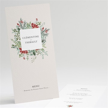 Menu mariage jardin fleuri étui