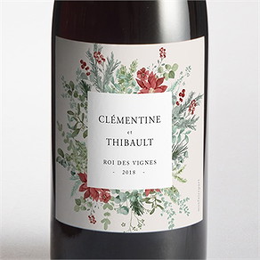 Etiquette de bouteille mariage jardin fleuri