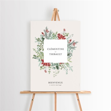 Panneau bienvenue jardin fleuri étui