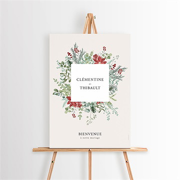 Panneau bienvenue jardin fleuri