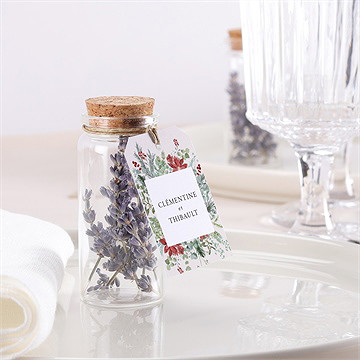 Mignonette mariage jardin fleuri étiquette - Mise en situation