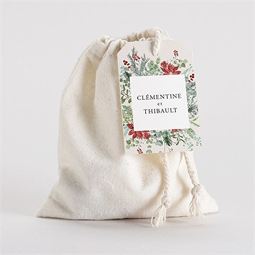 Pochon mariage  jardin fleuri