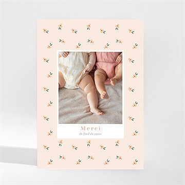 Remerciement naissance fleurs jumelles