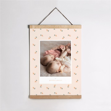 Affiche naissance fleurs jumelles