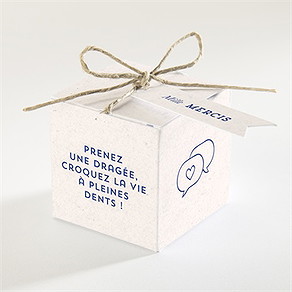 Boîte de dragées mariage allez viens !