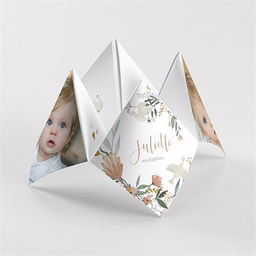 Faire-part de baptême jungle origami