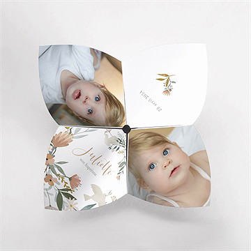 Faire-part de baptême jungle origami - Vue du dessus