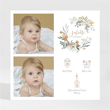 Faire-part de baptême jungle magnet - Mise en situation