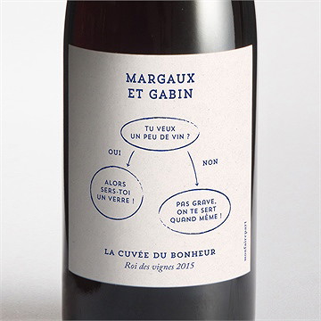 Etiquette de bouteille mariage allez viens !