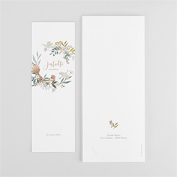 Faire-part de baptême jungle photomaton - Dos du faire-part