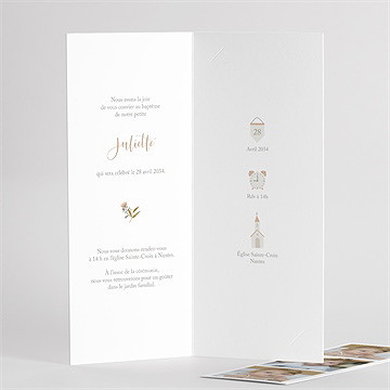 Faire-part de baptême jungle photomaton - Intérieur du faire-part