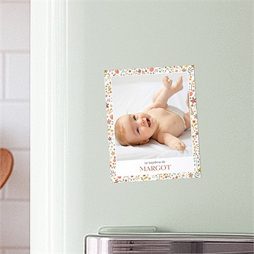 Faire-part de baptême florilège duo - Mise en situation