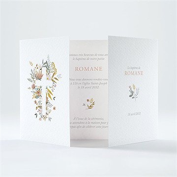 Faire-part de baptême tout en joie 2 volets