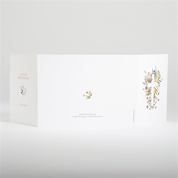 Faire-part de baptême tout en joie 2 volets - Dos du faire-part