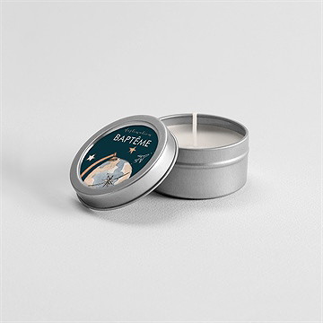 Bougie baptême mon passeport bapteme argent - Mise en situation