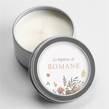 Bougie baptême tout en joie argent