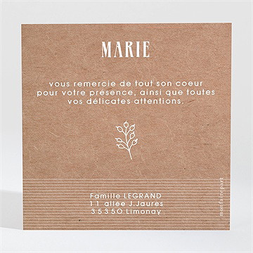 Remerciement baptême pele mele photo original - Dos du remerciement