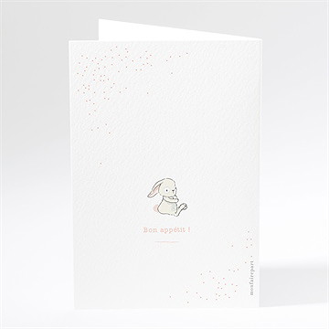 Menu baptême petit lapin baptême - Dos du menu