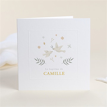 Faire-part de baptême vers le beau gaufrage