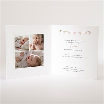 Faire-part de baptême la montgolfière gaufrage - Intérieur du faire-part