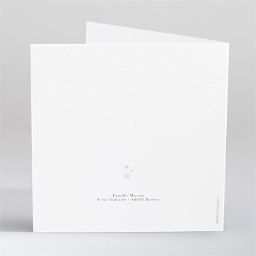 Faire-part de baptême la montgolfière gaufrage - Dos du faire-part