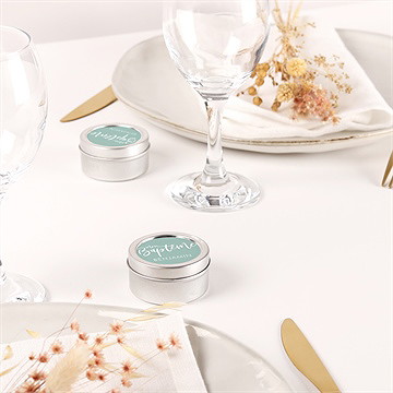 Bougie baptême jeu de mots argent - Mise en situation