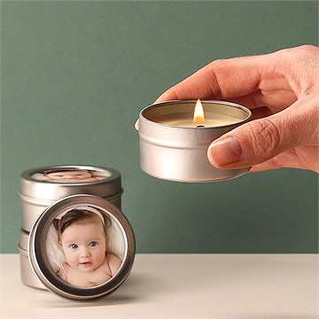 Bougie baptême maison du baptême ! argent - Bougie allumée