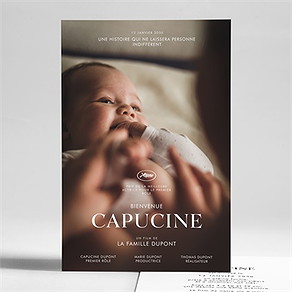 Faire-part naissance affiche cinéma