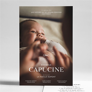 Faire-part naissance affiche cinéma