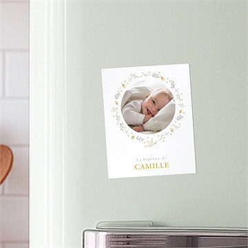 Faire-part de baptême vers le beau duo - Mise en situation