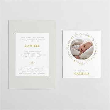 Faire-part de baptême vers le beau duo - Vue d'ensemble