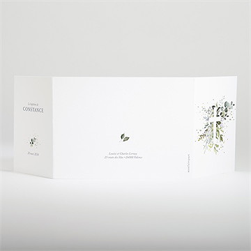 Faire-part de baptême en lumière 2 volets - Dos du faire-part