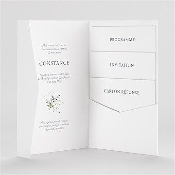 Faire-part de baptême en lumière pocketfold - Intérieur du faire-part