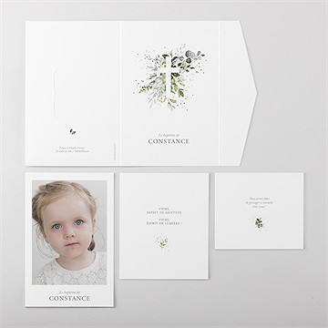Faire-part de baptême en lumière pocketfold - Vue ensemble extérieur