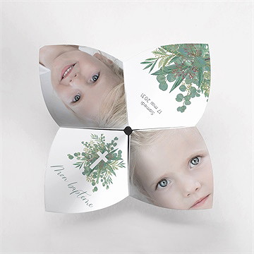 Faire-part de baptême grâce origami - Vue du dessus