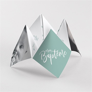 Faire-part de baptême jeu de mots origami