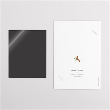 Faire-part de baptême forêt duo - Dos du faire-part