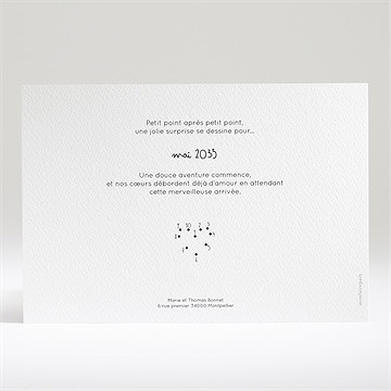 Carte annonce grossesse carte à relier - Dos de la carte