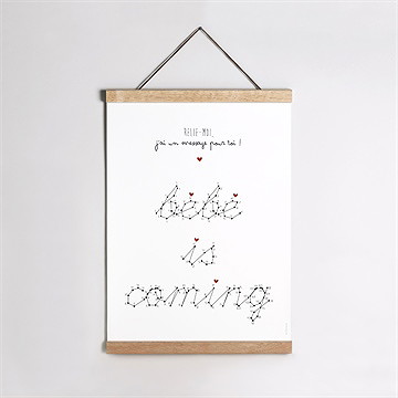 Affiche annonce grossesse carte à relier - Mise en situation