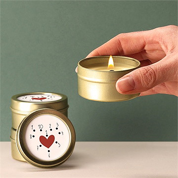 Bougie annonce grossesse à relier or - Bougie allumée