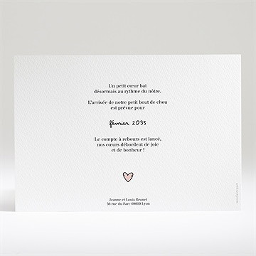 Carte annonce grossesse les p'tites chaussures - Dos de la carte