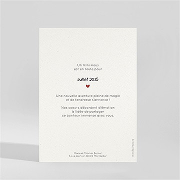 Carte annonce grossesse mots croisés - Dos du faire-part