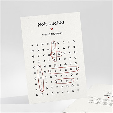 Carte annonce grossesse mots croisés - Mise en situation