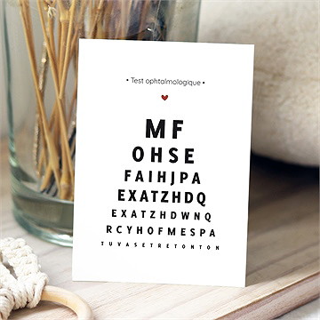 Carte annonce grossesse test ophtalmologique
