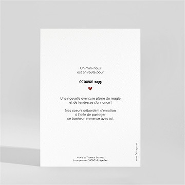 Carte annonce grossesse test ophtalmologique - Dos du faire-part