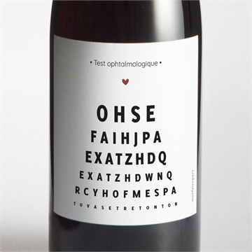 Étiquette bouteille annonce grossesse test ophtalmologique